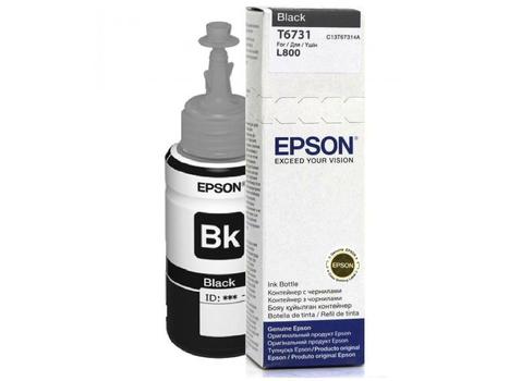 EPSON n Ink Cartridges,  T6731, 6 colour ink bottles, Singlepack,  1 x 70.0 ml Black (C13T67314A)