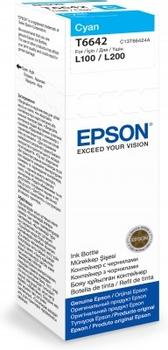 EPSON n Ink Cartridges,  T6642, 4 colour ink bottles, Singlepack,  1 x 70.0 ml Cyan (C13T66424A)