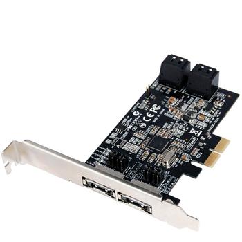 ST LAB PCIe SATA 6G Raid card 4channel PCI-Express x4, SATA3.0, 2x ext. eSATA + 4x int. SATA Ports (A520)