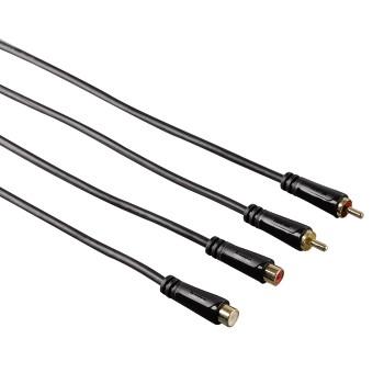 HAMA audiokabel 2xRCA-2xRCA forlengning Gull Svart 3m (00122286)