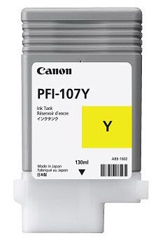 CANON PFI107Y Yellow Standard Capacity Ink Cartridge 130ml - 6708B001 (6708B001)