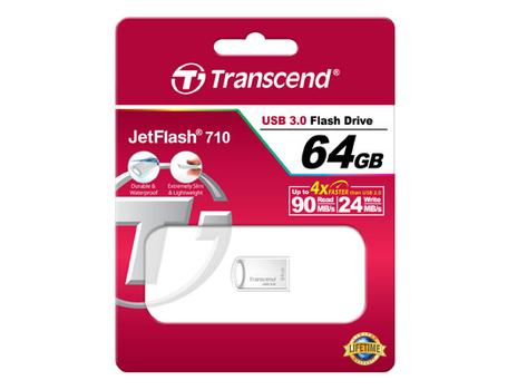 TRANSCEND d JetFlash 710 - USB flash drive - 64 GB - USB 3.1 - silver (TS64GJF710S)