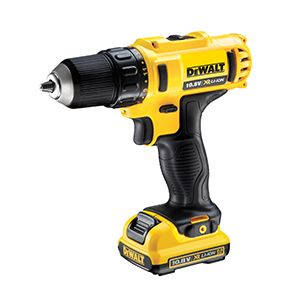 DEWALT DCD710D2-QW - Bor/ driver - ledningfri - 2-hastigheders - nøgleløs borepatron 10 mm - 24 N·m - 2 batterier - 10.8 V (DCD710D2-QW)