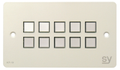 SY Electronics SY KP10 Panel 10button 147x86 hvit 4xIR/ RS-232,  2xInPorts,  2xRelay TriColor