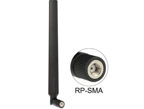 DELOCK WLAN antenn RP-SMA ha, 4-7 dBi, 2,4/5GHz, rundstrålande,  svart (88899)