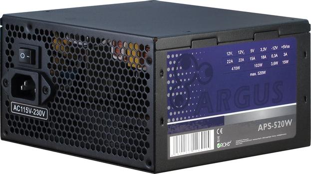 INTER-TECH Netzteil 520W Argus APS-520W 120mm Lüfter, 80+ (88882117)