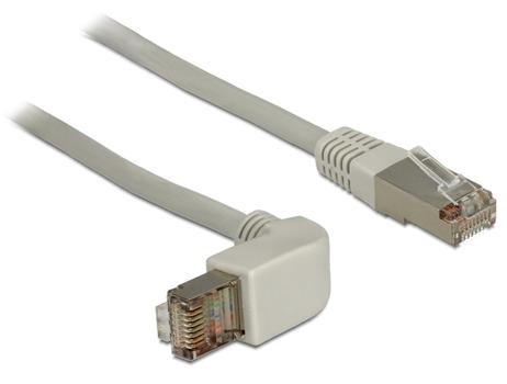 DELOCK Network cable RJ45 Cat.6A S/FTP upwards angled / straight 0.5 m (83644)
