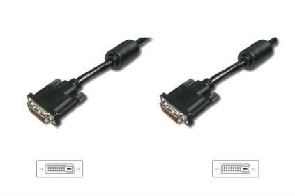 5 m, DVI-D, DVI-D, Noir, Nickel, 1 pièce Assmann Electronic DVI 5m câble DVI DVI-D Noir s Câbles DVI 
