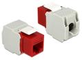 DELOCK UTP Cat6 Keystone modul, RJ45 ho - LSA Cat6, Tool-free röd/gr?