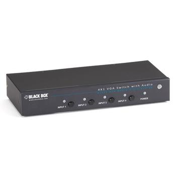 BLACK BOX 4 x 1 VGA Switch with Serial and Audio (AVSW-VGA4X1A)