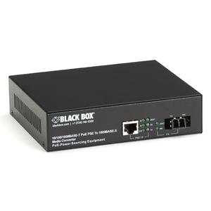 BLACK BOX PoE PSE Gigabit Media Converter - 10km Factory Sealed (LPS500A-SM-10K-LC)