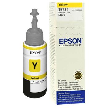 EPSON n Ink Cartridges,  T6734, 6 colour ink bottles, Singlepack,  1 x 70.0 ml Yellow (C13T67344A)