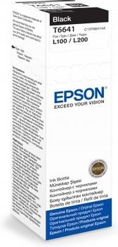 EPSON n Ink Cartridges,  T6641, 4 colour ink bottles, Singlepack,  1 x 70.0 ml Black (C13T66414A)