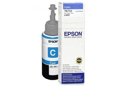 EPSON n Ink Cartridges,  T6732, 6 colour ink bottles, Singlepack,  1 x 70.0 ml Cyan (C13T67324A)