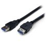 STARTECH 2M BLACK USB 3.0 MALE TO FEMALE USB 3.0 EXTENSION CABLE A TO A CABL