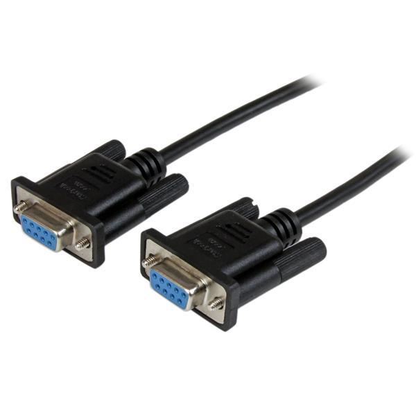 StarTech - 2m Black DB9 RS232 Serial Null Modem Cable F/F - DB9 Female to Female - 9 pin RS232 Null Modem Cable - 2 meter, Black - null modem-kabel - DB-9 til DB-9 - 2 m
