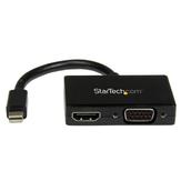 StarTech Travel A/V Adapter: Mini DisplayPort to HDMI or VGA Converter - Videokonverter - DisplayPort - HDMI, VGA - svart (MDP2HDVGA)