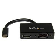 StarTech Travel A/V Adapter: Mini DisplayPort to HDMI or VGA Converter - Videokonverter - DisplayPort - HDMI, VGA - svart
