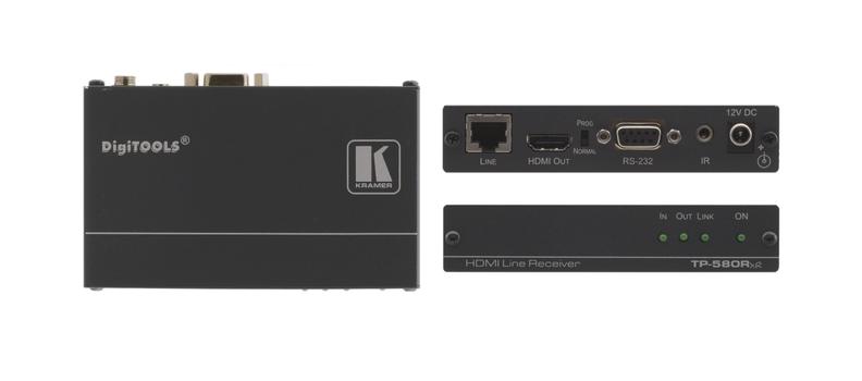 KRAMER TP-580RXR receiver for HDMI bidirectional RS-232 and IR via HDBaseT Twisted Pair (50-80022190)
