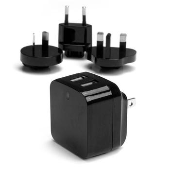 STARTECH 2 PORT USB TRAVEL WALL CHARGER 17W / 3.4A - 110V/220V CABL (USB2PACBK)