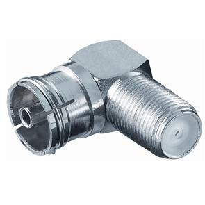Goobay 12237 Angle adapter: F female > Coaxial female 90° - zinc (12237)
