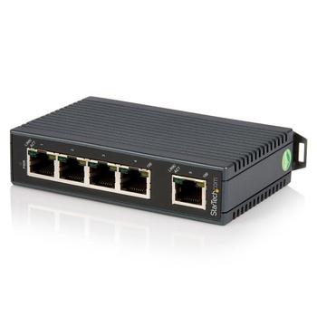 STARTECH StarTech.com 5-Port Ethernet Switch - 10/ 100Mbps Industrial Networking Solution - IP30-rated Energy Efficient Internet Switch (IES5102) - Switch - unmanaged - 5 x 10/100 - DIN rail mountable - for P/N (IES5102)