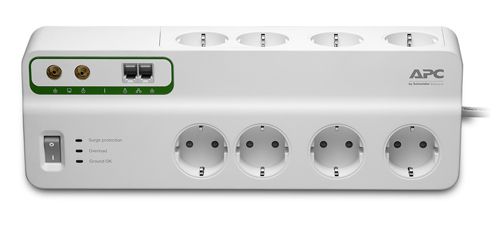 APC APC Overspenningsvern 8 strømuttak,  1 tlf og 1 TV antenne (PMF83VT-GR)