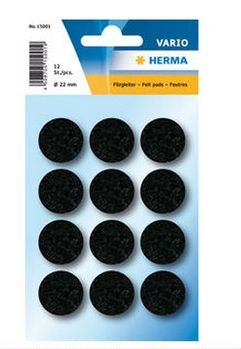 HERMA Protectiv feltpads black Ø 22 mm (15001*10)