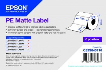 EPSON PE MATTE DIE-CUT 76MMX127MM 960 LBLS SUPL (C33S045716)