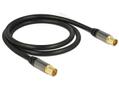DELOCK Antenna cable, 75 Ohm, gold-plated contacts, 1m, black