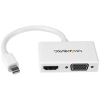 StarTech Mini DisplayPort to HDMI and VGA Adapter - Mini DisplayPort Multiport Hub for Your HDMI or VGA Monitor / Display (MDP2HDVGAW) - videokonverter - hvit