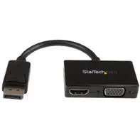 StarTech 2 in 1 Displayport Adapter - DisplayPort to HDMI or VGA - DisplayPort Adapter - 1920x1200 - Travel Adapter (DP2HDVGA) - videokonverter - svart