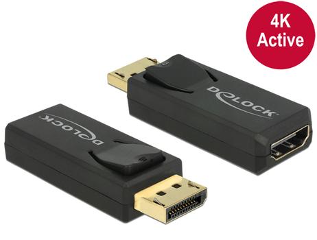 DELOCK Adapter Displayport 1.2 male > HDMI female 4K Active black (65573)