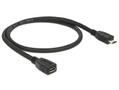 DELOCK 0.5m USB micro-B M/F, 2.0, Micro-USB B, Micro-USB B (83567)