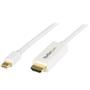 STARTECH StarTech.com Mini DisplayPort to HDMI Converter Cable - 3 ft (1m) - mDP to HDMI Adapter with Built-in Cable - (M / M) Ultra HD 4K - White (MDP2HDMM1MW) - Adapter cable - Mini DisplayPort male to HDMI  (MDP2HDMM1MW)