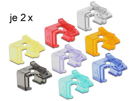 DELOCK Repair clips for RJ45 connectors,  16-pack, assorted colors (86420)