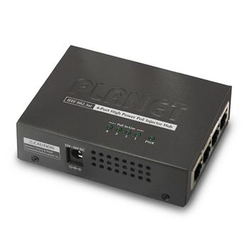 PLANET PoE Injector  4-port High Power IEEE802.3at 30W 10/ 100/ 1000Mbps (HPOE-460)