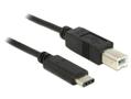 DELOCK USB 2.0 B til type C 1m sort
