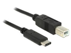 DELOCK USB 2.0 B til type C 1m sort