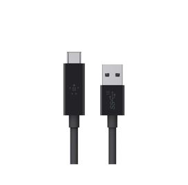BELKIN 3.1 USB kabel USB A - USB Type C 1 m, Sort, 10GBPS, 3A (F2CU029BT1M-BLK)