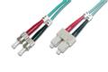 DIGITUS FO Cable. 50/125µ. OM3. ST/SC. Aqua. 3.0m