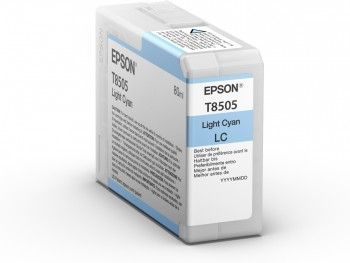 EPSON n Ink Cartridges,  Ultrachrome HD, T8505, Singlepack,  1 x 80.0 ml Light Cyan (C13T850500)