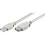Goobay USB2 forl. kabel, A-han/A-hun, grå, 3 m