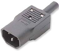 OEM Strømplugg,  C14 han, 10A, svart (PX0686)