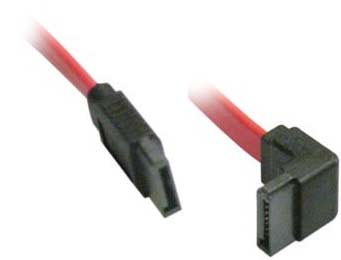 OEM SATA/ 150/ 300 IDE kabel, 0,5 m vinkel ned Vinklet plugg på dene ene siden (SATA-05A-DEL)