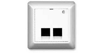 OEM RS Veggboks Dobbel UTP Cat.6 Innfelt 2xRJ45 LSA Polarhvit (4548)