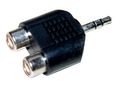 VALUE 3.5mm Adapter, 1x 3.5mm M to 2x RCA F