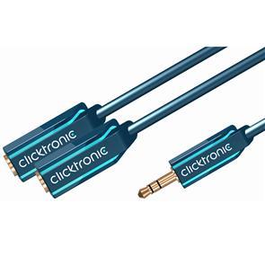 CLICKTRONIC MP3 Y-Adapter. 3.5mm Jack. M/2xF. 0.1m Factory Sealed (70491)