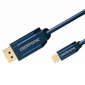 CLICKTRONIC DisplayPort kabel, mini DP han / DP han - Casual - blå - 1,0 m. (70737)