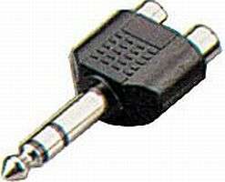 Goobay Audioadapter 6.3mm han til 2 x Phono hun (11615)